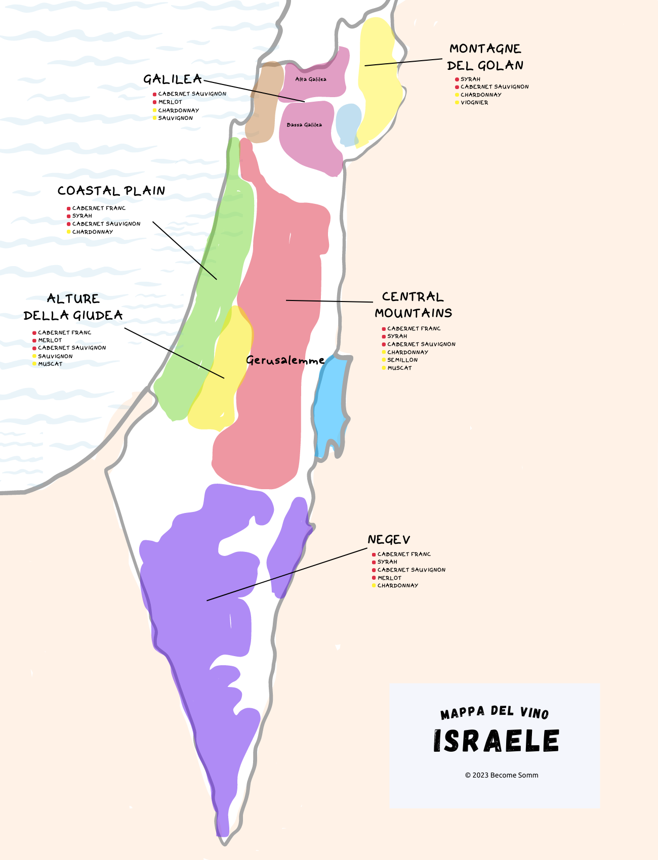 מפת יין ישראל
Wine Map Israel
Israele mappa del vino