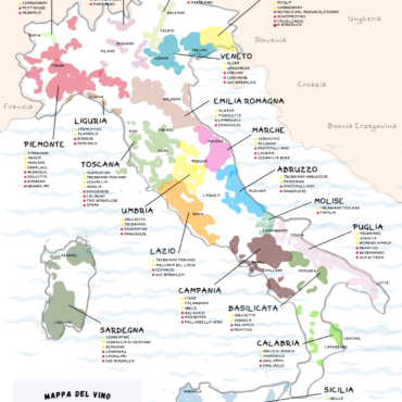 Wine Map Mappa del vino Italia Italy