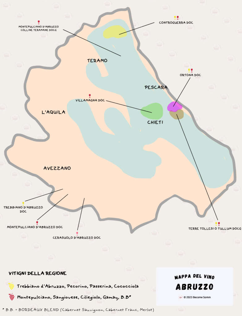 wine map mappa del vino Abruzzo
