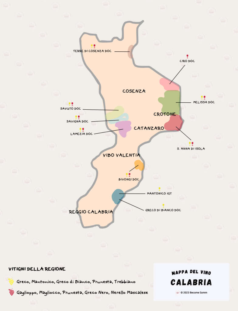 wine map mappa del vino calabria