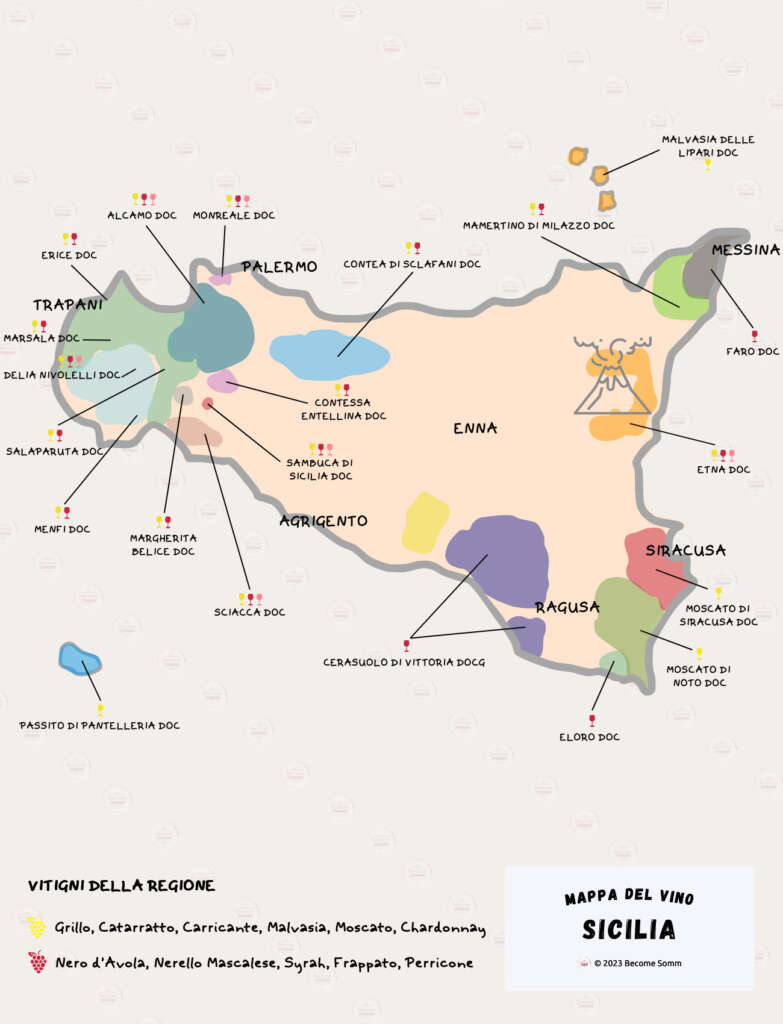 wine map mappa del vino Sicilia