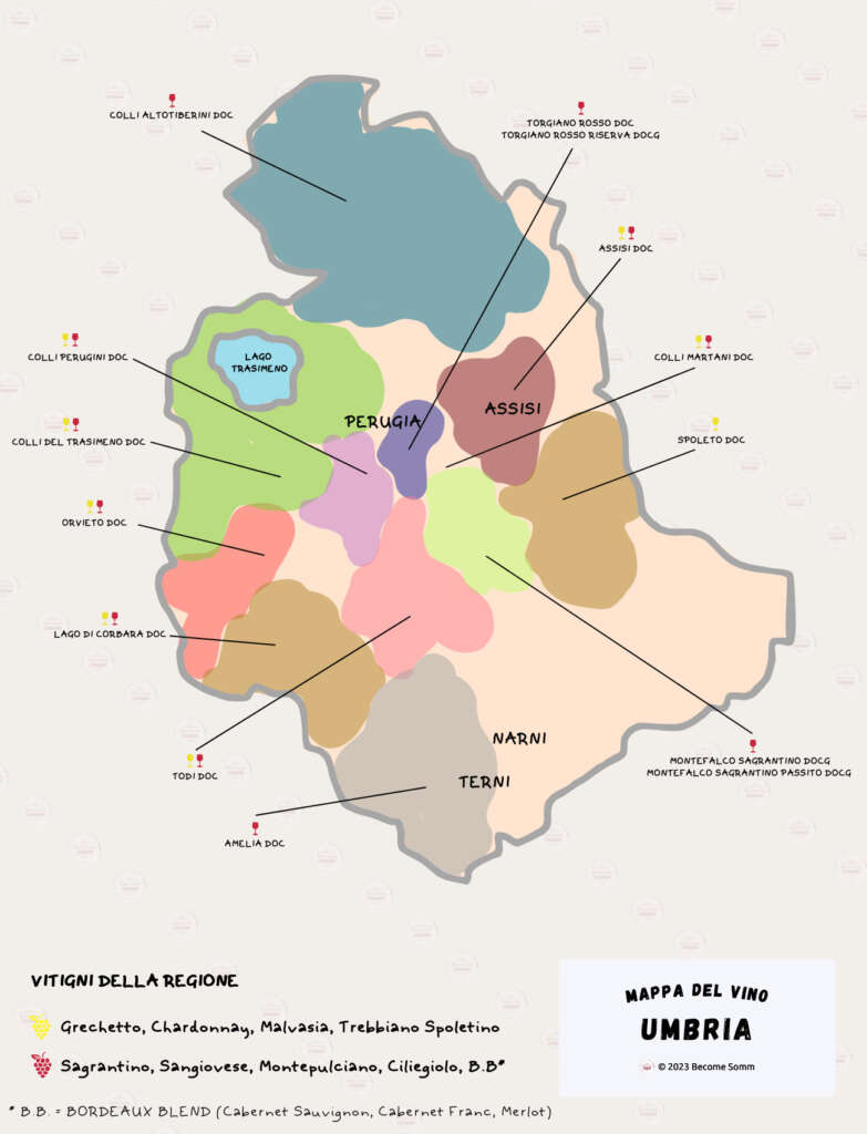 wine map mappa del vino Umbria