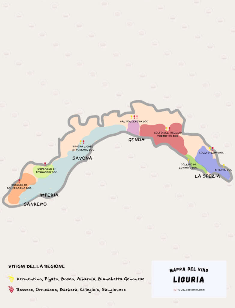Wine Map Mappa del Vino Liguria