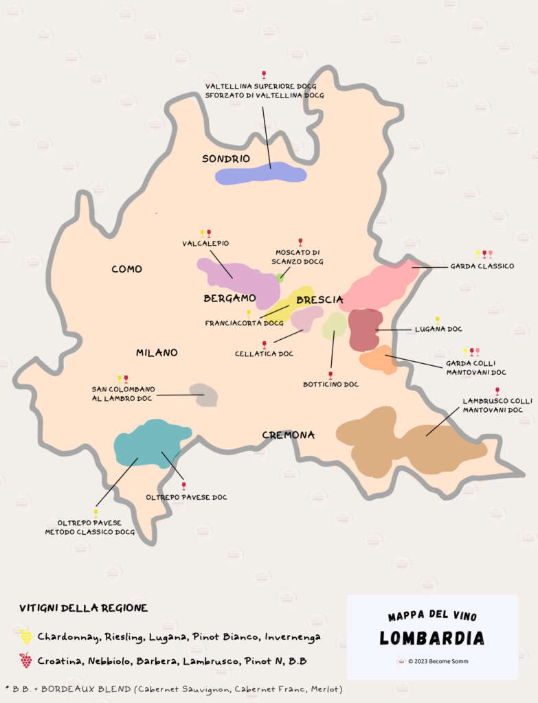 Wine Map Mappa del Vino Lombardia