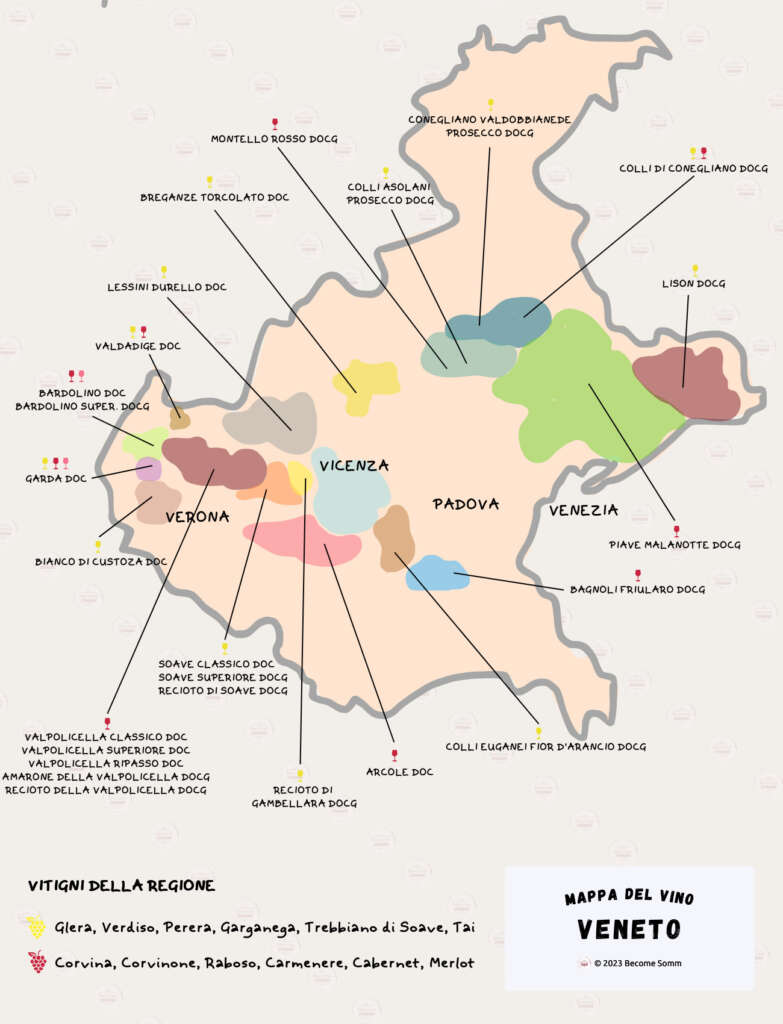 Wine Map Mappa del Vino Veneto